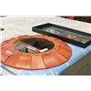 Image 1 : LARGE ROUND BEVELLED DESIGNER WALL MIRROR AND BLACK FRAMED MIRROR