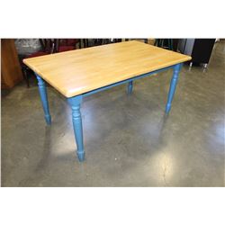 MAPLE DINING TABLE WITH BLUE BASE