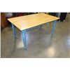 Image 1 : MAPLE DINING TABLE WITH BLUE BASE