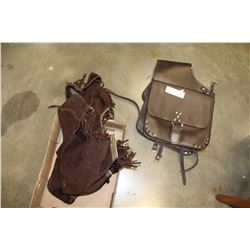MOTORCYCLE SADDLE BAGS AND CHAPS