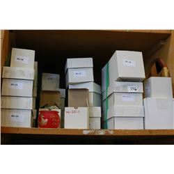 SHELF LOT OF HAND BLOWN GLASSWARE