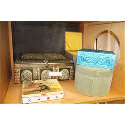 SHELF LOT OF COLLECTIBLE TINS