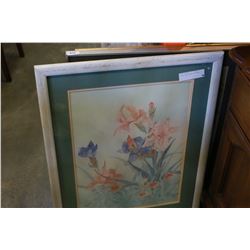 THREE LARGE FLORAL PICTURES