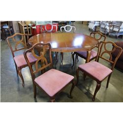 VERY NICE FRUITWOOD TABLE AND 6 CHAIRS BY GIBBARD