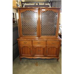 VERY NICE FRUITWOOD CHINA CABINET BY GIBBARD