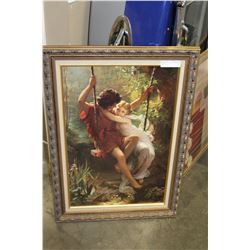 FRAMED ESTATE PICTURE 'GIRL ON SWING'