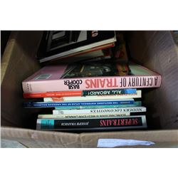 TWO BOXES OF BOOKS ON TRAINS