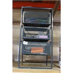 METAL ORGANIZER WITH CONTENTS