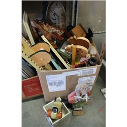 LOT OF TOLE PAINTED DECORATIVE WOODEN WARES