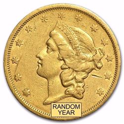 1866-1876 $20 Liberty Gold Double Eagle Type 2 With Motto