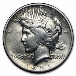 1921 Silver Peace Dollar VG/VF RARE DATE