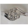 Image 2 : RING - 7 ROUND FACETED DIAMONDS IN STERLING SILVER FLOWER DESIGNED SETTING - RETAIL ESTIMATE $400