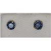 Image 1 : EARRINGS - ROUND FACETED SAPPHIRE IN 14K GOLD SETTING - RETAIL ESTIMATE $375