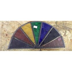 LEADED GLASS WINDOW - MULTI COLOR - ½ MOON
