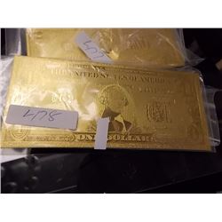GOLD FOIL BILL - 24K GOLD - USA $1 - not legal tendar