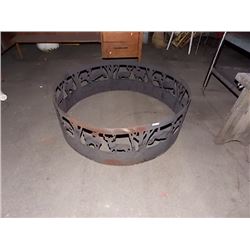 ROUND FIRE PIT GUARD RING - METAL WITH CUT DESIGN