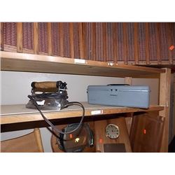 VINTAGE ELECTRIC IRON & SEWING NOTIONS