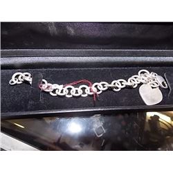 BRACELET - .925 CHARM BRACELET WITH LOBSTER CLAST - INCLUDES .925 SILVER HEART CHARM - RETAIL ESTIMA