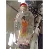 Image 1 : SNUFF BOTTLE - HAND PAINTED - WITH LID - LADY WITH RED & BLUE DRESS
