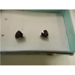 EARRINGS - 2.2 CTW TRILLION FACETED MYSTIC TOPAZ & DIAMONDS IN STERLING SILVER SETTING - INCLUDES CE