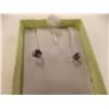 Image 1 : EARRINGS - 1.40 CT AMETHYST IN 14KT WHITE GOLD SETTING - INCLUDED CERTIFICATE $350