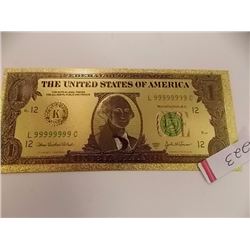 GOLD FOIL BILL - 24K GOLD - USA $1 - not legal tenedar