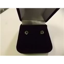 EARRINGS - SQUARE FACETED LIGHT GREEN PERIDOT IN 10K YELLOW GOLD 4 CLAW SETTING - POST & BUTTERFLY B