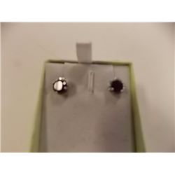 EARRINGS- 1.75CTW GARNET & DIAMONDS IN STERLING SILVER SETTING - RETAIL ESTIMATE $350