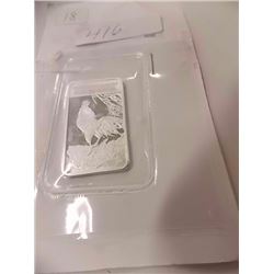 ART BAR - 1/2 TROY OUNCE .999 FINE SILVER - MINT SEALED - 2017 YEAR OF THE ROOSTER MOTIF