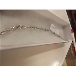 BRACELET - 6 MARQUIS FACETED MULTI GEMSTONES & DIAMOND IN STERLING SILVER SETTING - RETAIL ESTIMATE 