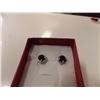 Image 1 : EARRINGS - NEW GARNET & DIAMONDS IN STERLING SILVER SETTING - ESTIMATED RETAIL $275