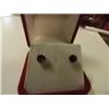 Image 1 : EARRINGS - 2 CTW ROUND FACETED GARNETS (2) IN STERLING SILVER STUD DESIGNED SETTING - RETAIL ESTIMAT
