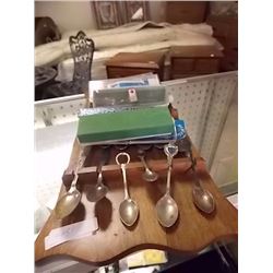 COLLECTOR SPOONS & HOLDER