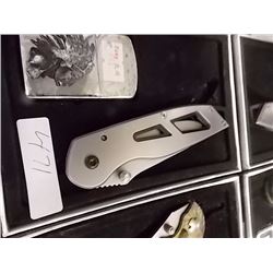 NEW FOLDING KNIFE WITH LIGHTER WITH INDIAN IMAGE