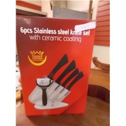 NEW STAINLESS STEEL KNIFE SET - 6 PC - GERMANY