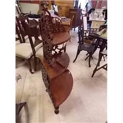 VINTAGE HAND CRAFTED CORNER SHELF - 2 PC