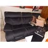 Image 1 : LIKE NEW BLACK RECLINING SOFA NO CORD