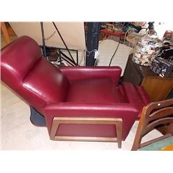 NEW BURGANDY RECLINING CHAIR - LEGG NEEDS TLC