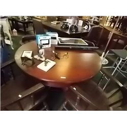 ROUND MAHOGANY  WOOD DINING TABLE - 46" DIAMETER