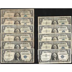 Lot of (11) 1935 & 1957 $1 Silver Certificate Notes