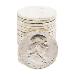Roll of (20) 1963 Brilliant Uncirculated Franklin Half Dollar Coins
