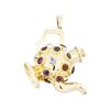 Image 2 : 18KT Yellow Gold Multi-colored Gemstone Teapot Charm