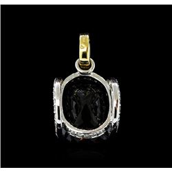 14KT Two Tone Gold 19.48ct Tourmaline and Diamond Pendant