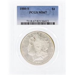 1880-S $1 Morgan Silver Dollar Coin PCGS MS67