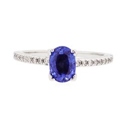 14KT White Gold Lady's 1.20ct Sapphire and Diamond Ring