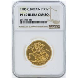 1985 Great Britain 2 Sovereign Gold Coin NGC PF69 Ultra Cameo