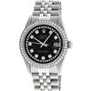 Image 2 : Mens Rolex Stainless Steel Black String Diamond Datejust Wristwatch