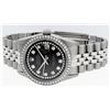 Image 8 : Mens Rolex Stainless Steel Black String Diamond Datejust Wristwatch