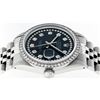 Image 9 : Mens Rolex Stainless Steel Black String Diamond Datejust Wristwatch