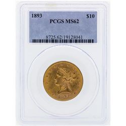 1893 $10 Liberty Head Eagle Gold Coin PCGS MS62